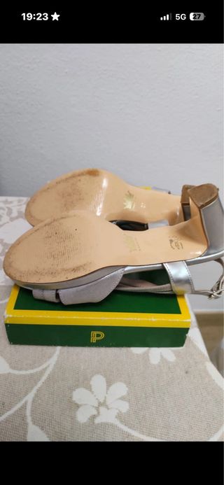 Sandalias Ana Barbancho Talla 37 Plateadas