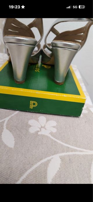 Sandalias Ana Barbancho Talla 37 Plateadas