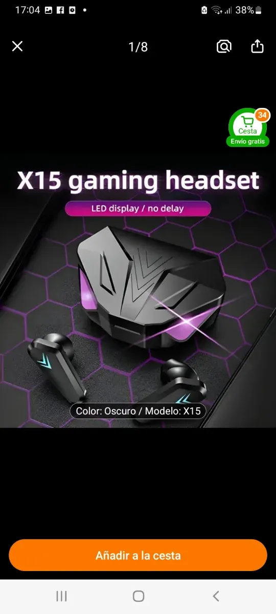 Auriculares Bluetooth X15 Gaming LED
