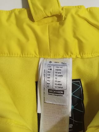 Pantalón infantil esquí amarillo