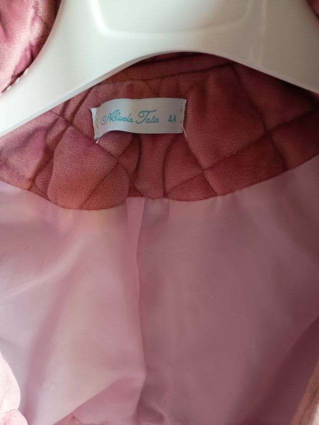 Abrigo niña Abuela Tata rosa palo