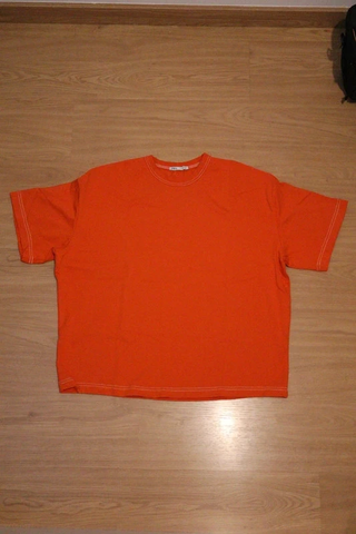 Camiseta Zara Oversize Heavyweight Naranja Talla S