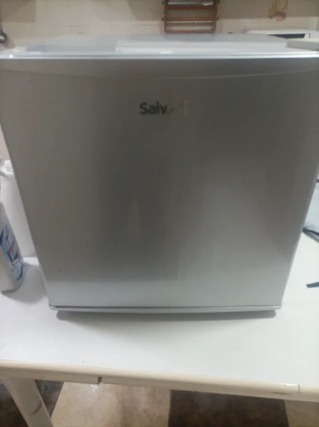 Mini frigorífico Saiv. plateado