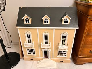 Casa delle bambole vittoriana in legno
