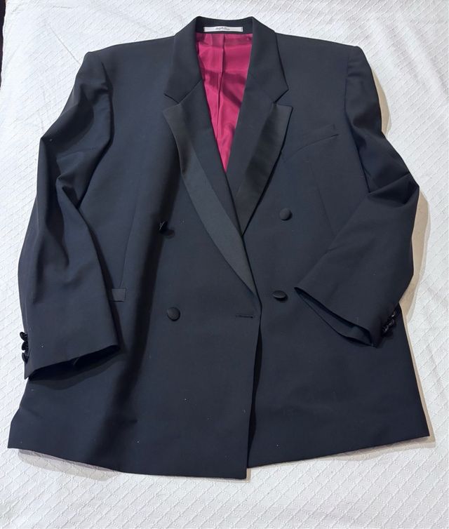 Abito da uomo vintage nero taglia 50 due pezzi su misura