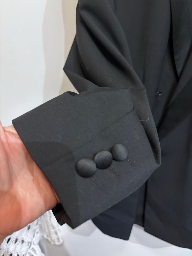 Abito da uomo vintage nero taglia 50 due pezzi su misura