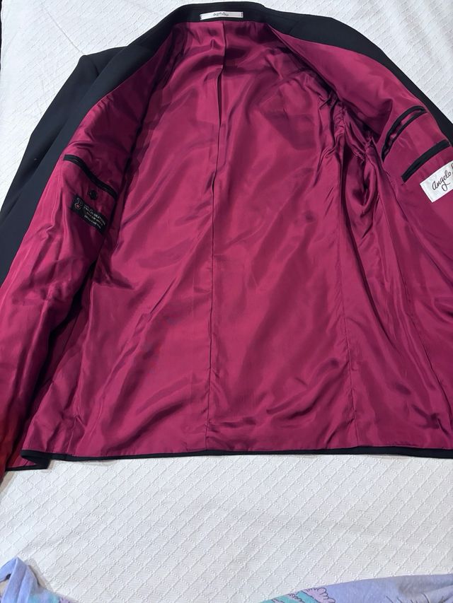 Abito da uomo vintage nero taglia 50 due pezzi su misura