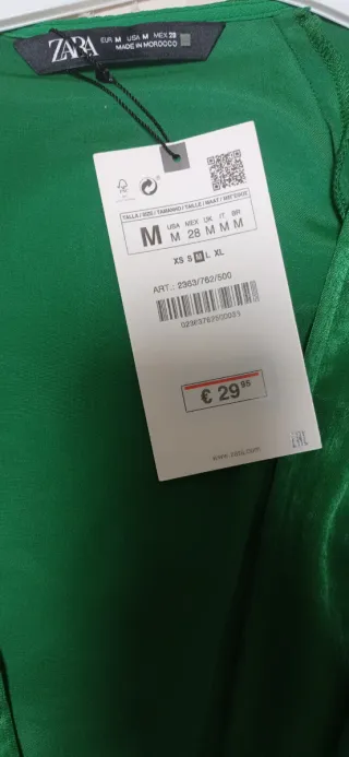 Vestido Zara verde sin estrenar