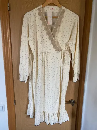 Vestito vintage floreale beige taglia unica