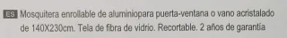 Mosquiteras enrollables Artens 140x230 cm (3 uds)