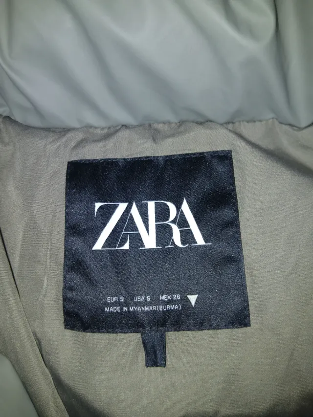 Casaco acolchoado verde Zara Tamanho S