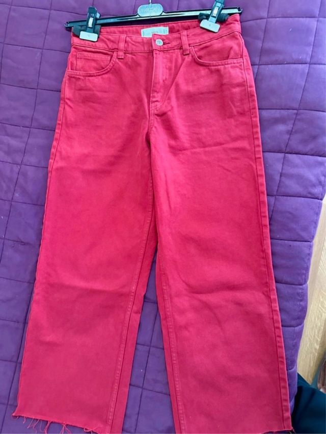 Vaqueros Mango culotte rojos talla 36