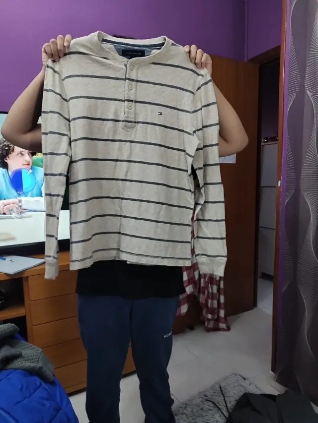 Camiseta Tommy Hilfiger Rayas Beige