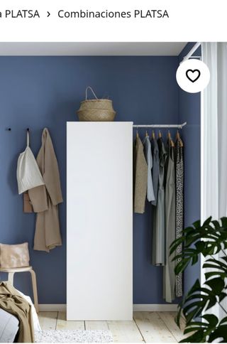 Armario PLATSA 1 puerta blanco