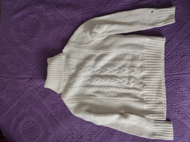 Jersey Tommy Hilfiger cuello alto blanco niña