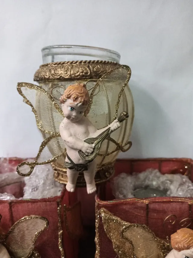 Set 3 Portacandele Cherubini Vintage