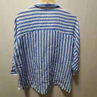 Camisa Zara Rayas Azul y Blanco