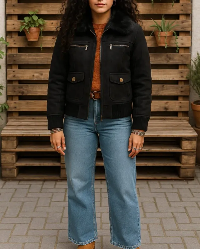 Abrigo ante Mango negro