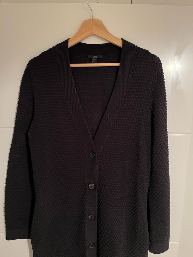 Chaqueta / Cárdigan COS azul marino texturizada