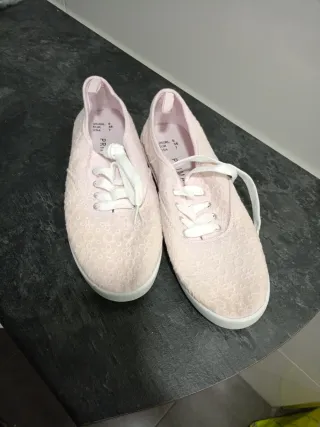 Zapatillas de lona talla 38 color rosa
