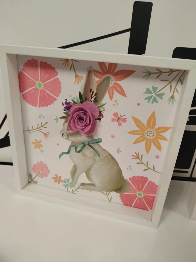 Pack 3 Cuadros Florales y 3 Figuras Decorativas