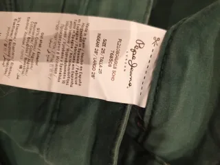 Pantalón Pepe Jeans mujer verde talla 25×28 largo.