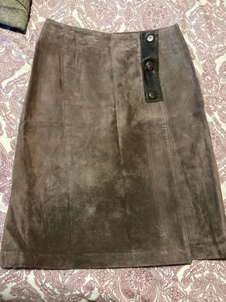 Falda de ante marrón
