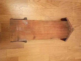 Portapipe vintage in legno e cuoio