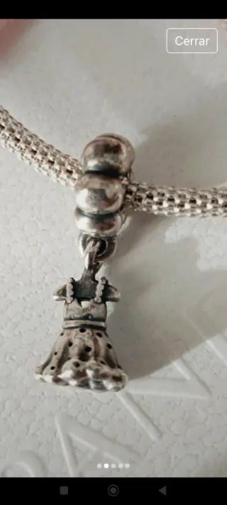 Pandora Charm Vestido Plata