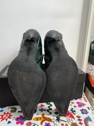 Botines piel Jeffrey Campbell Verde Cocodrilo