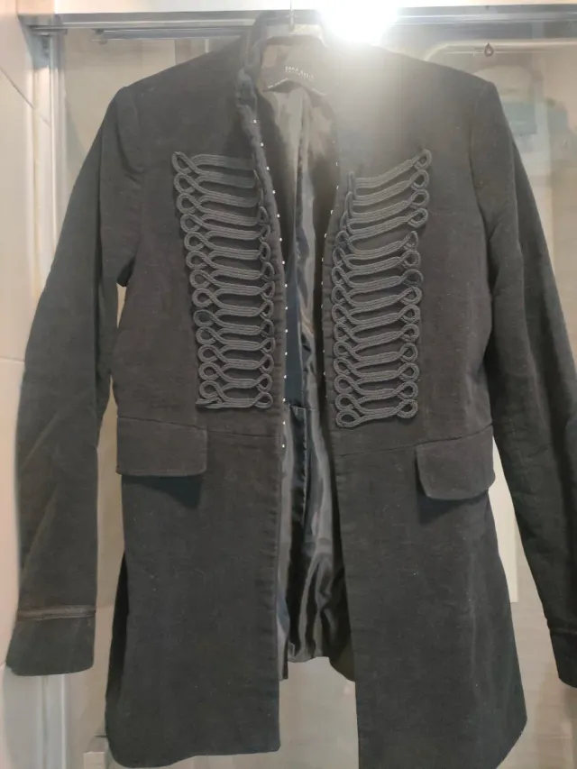 Chaqueta Zara militar negra talla S