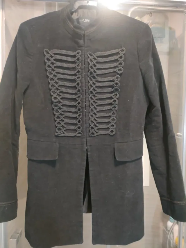 Chaqueta Zara militar negra talla S