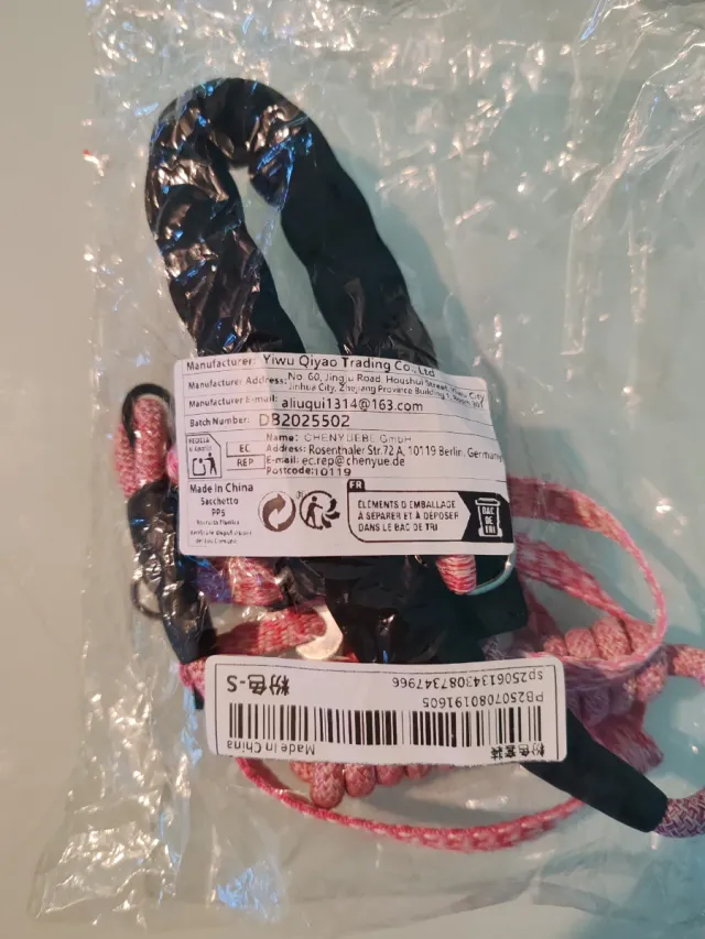 Arnés y Correa para Perro Rosa y Negro