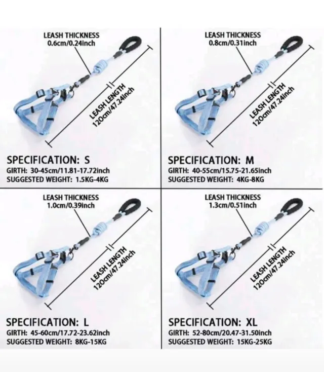 Arnés y Correa para Perro Rosa y Negro