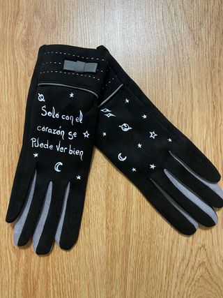 Guantes mujer negros con estrellas