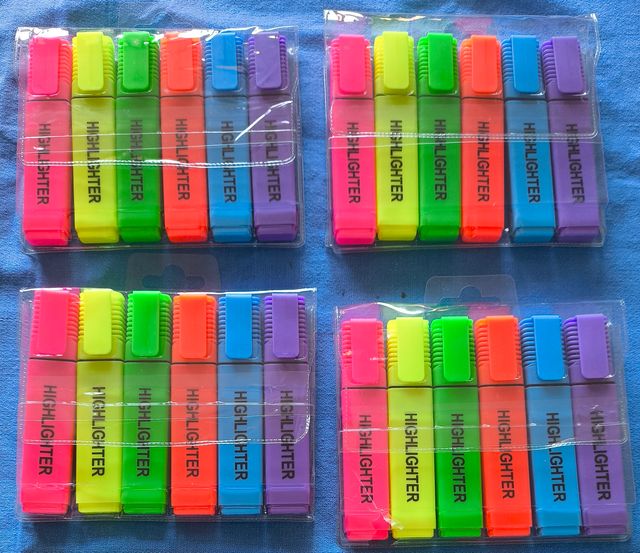 24 Subrayadores Fluorescentes 6 Colores