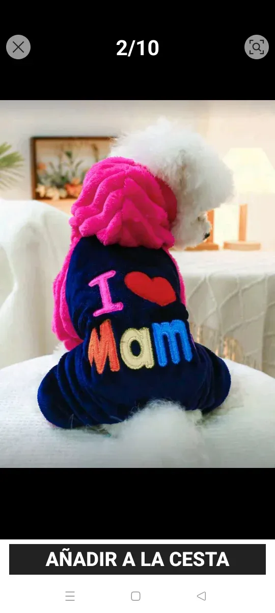 Abrigo para perro azul y rosa,felpa super suave.