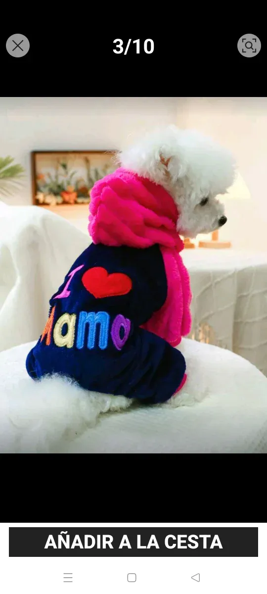 Abrigo para perro azul y rosa,felpa super suave.