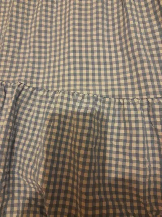 Vestido largo cuadros azul y blanco