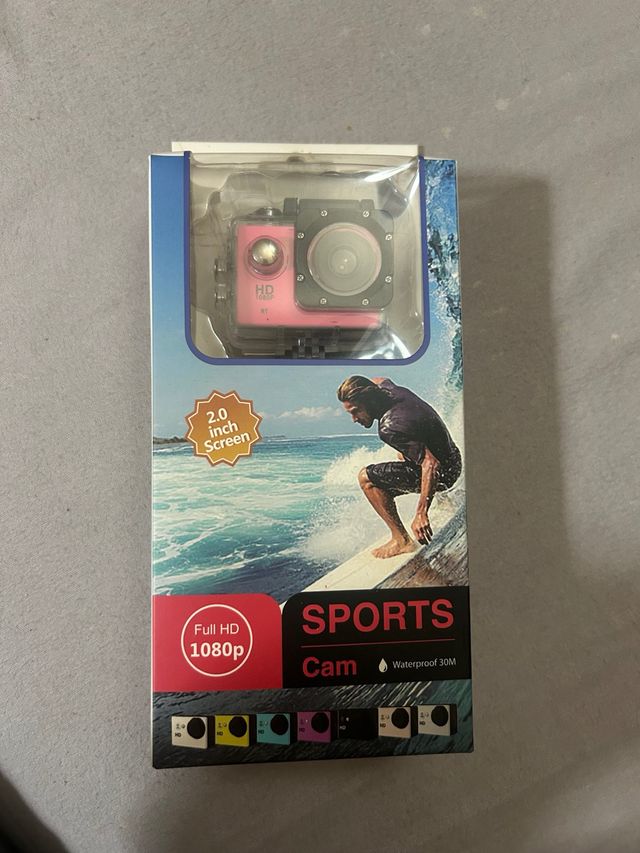 Cámara Deportiva Full HD 1080p Rosa