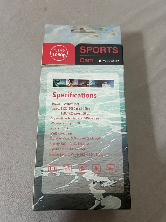 Cámara Deportiva Full HD 1080p Rosa