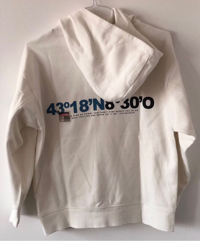 Felpa Bianca Zara con Stampa