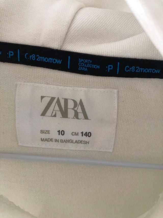 Felpa Bianca Zara con Stampa