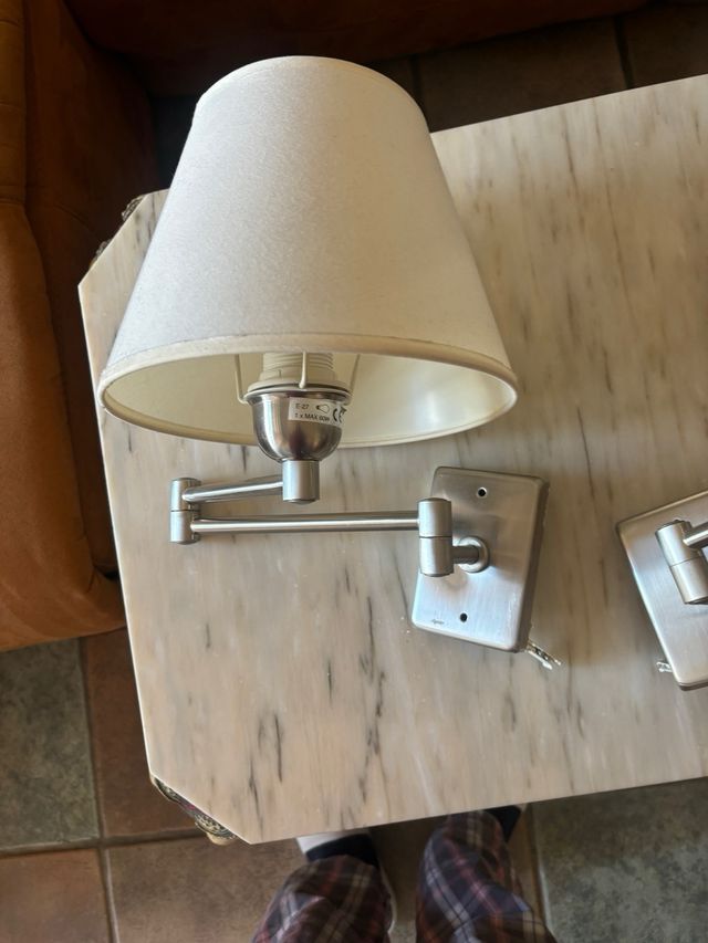 2 Apliques de pared plateados