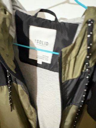 Chaqueta Cortavientos Hombre Verde y Negra