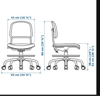 Silla de oficina infantil turquesa
