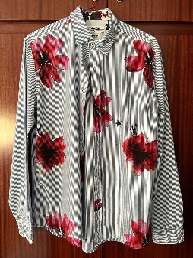 Camisa Desigual Rayas Flores Talla M