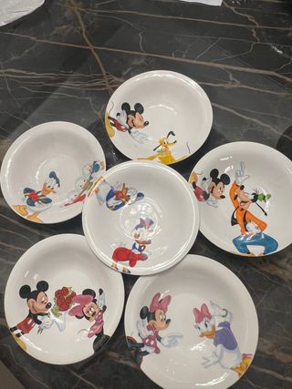 Set 6 Piatti Disney Fondi Porcellana
