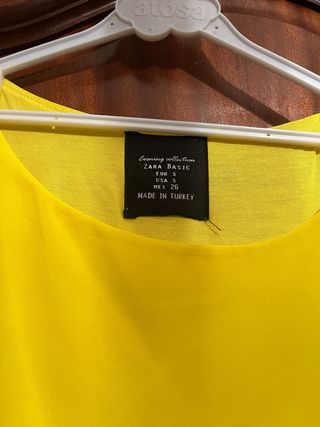 Blusa Zara Amarilla Talla S/36
