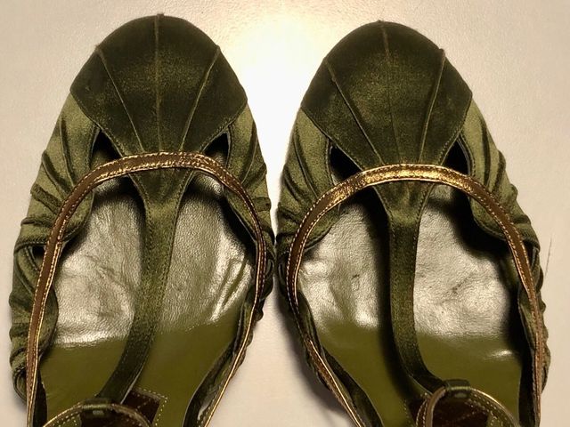 Zapatos de fiesta Magrit T38 verde y oro